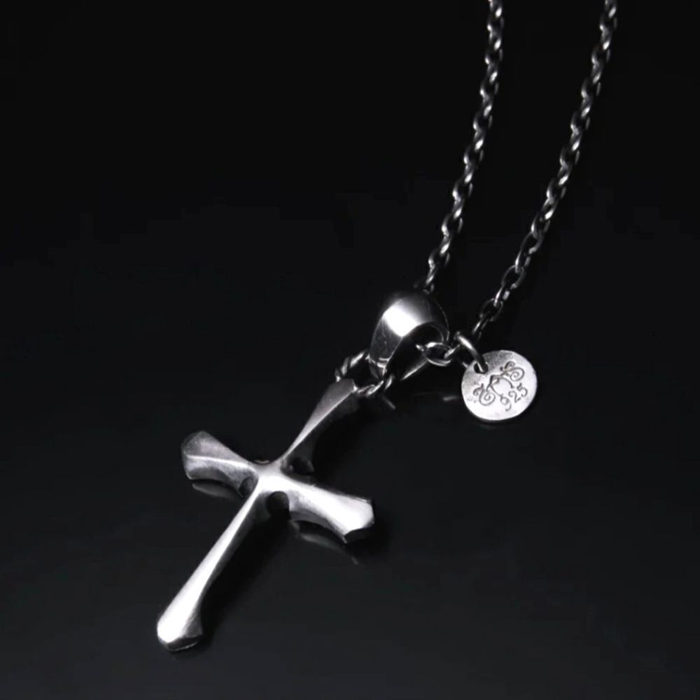 2 Abnormal Sides Reversible Cross Necklace